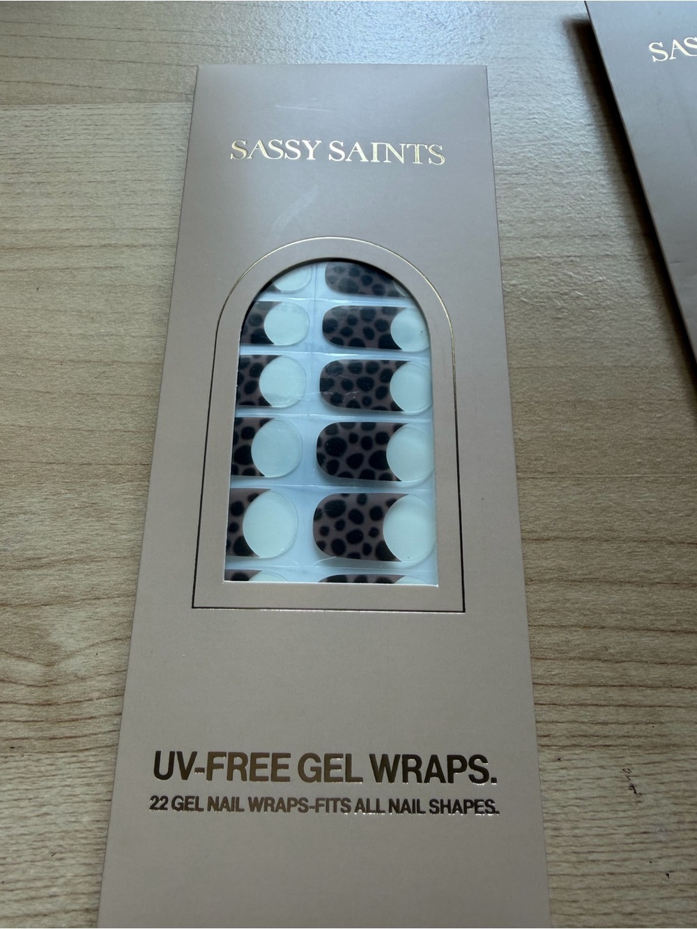 Sassy Saints Wild French. Brown Leopard Gel Nail Wraps